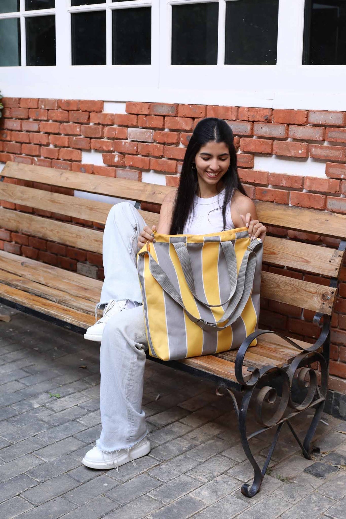 Striped bag