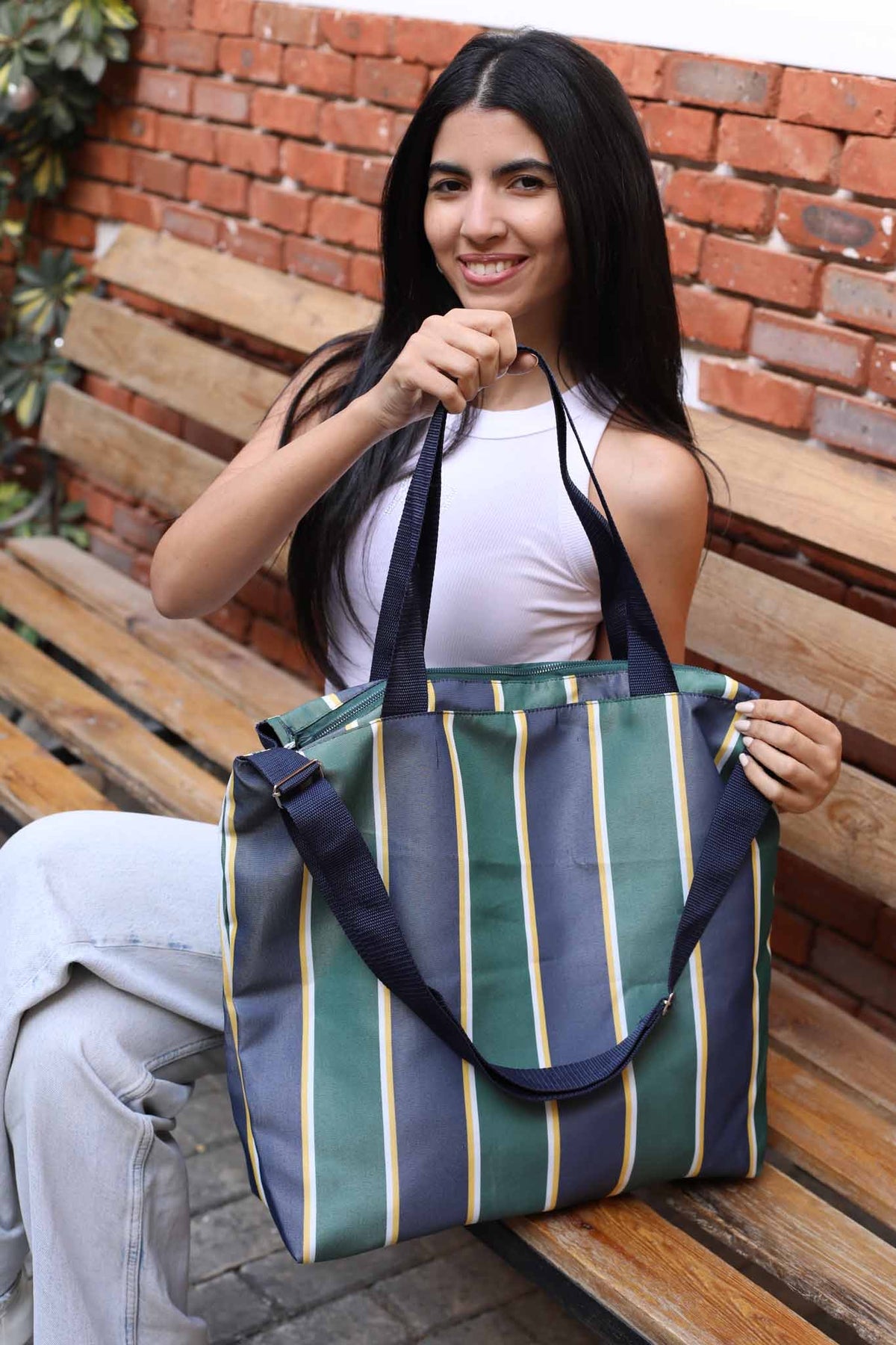 Striped bag