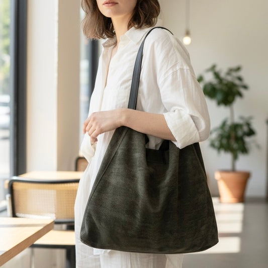 Dot suede tote bag